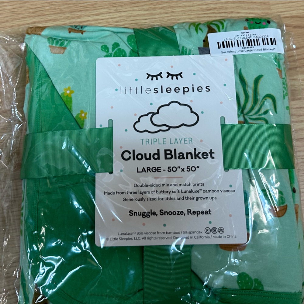 Little Sleepies Green Triple Layer Blanket